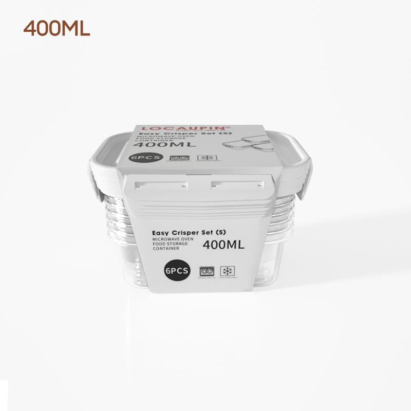 Locaupin 6 Pieces of Food Container Plastic Lunch Box Airtight Cover Fresh Keeper Microwavable Oven Safe Meal Prep Storage