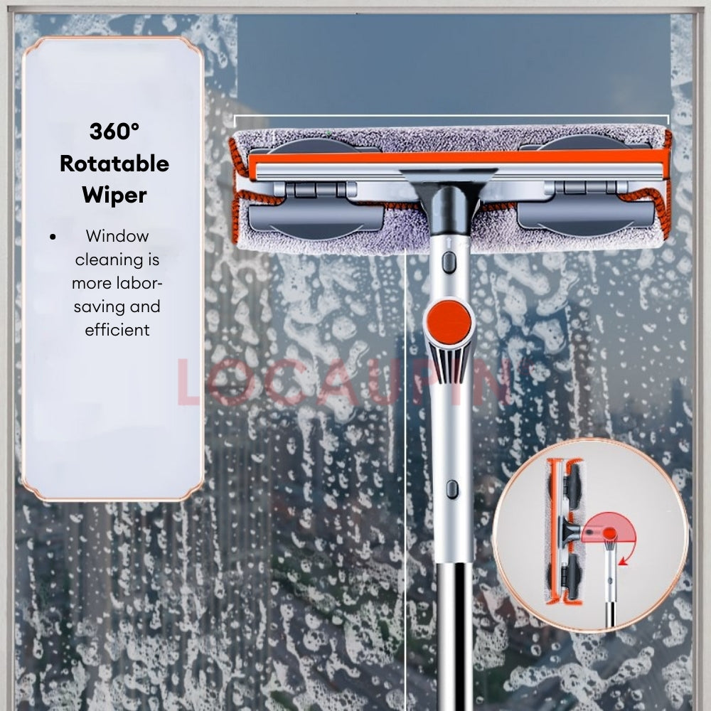 LOCAUPIN Window Glass Wiper Extendable Handle Window Cleaner Sponge Squeegees with Long Handle Household Cleaning Tools