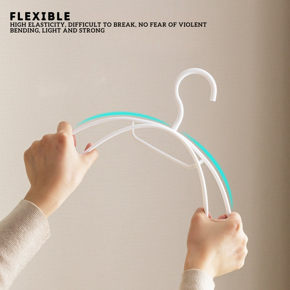 Locaupin 5 Pieces Anti-Slip Hanger with Groove Design Heavy Duty Flexible Wardrobe Laundry Organizer High Quality Clothes Holder
