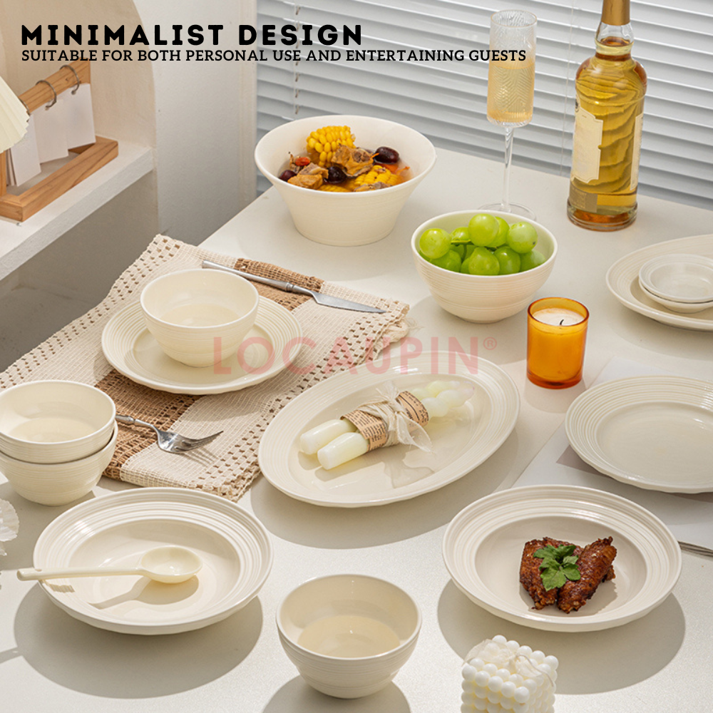 Locaupin Elegant Ceramic Nordic Style Tableware Minimalist and Cozy Look Dinnerware Perfect for any Special Occasion