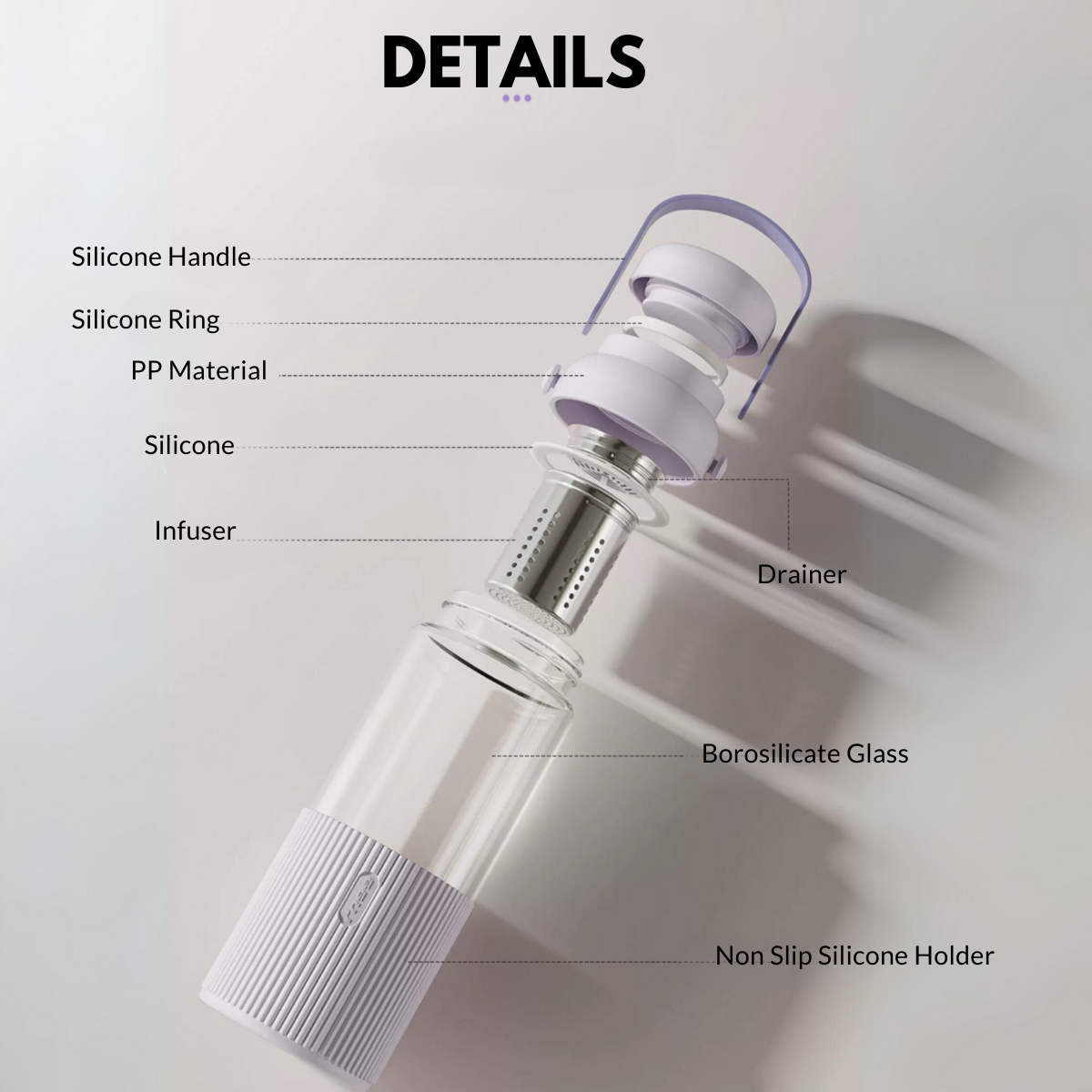 LOCAUPIN Tea Water Separation Infuser Bottle Brewer Glass Portable Tumbler Drink Gift for Women Mom