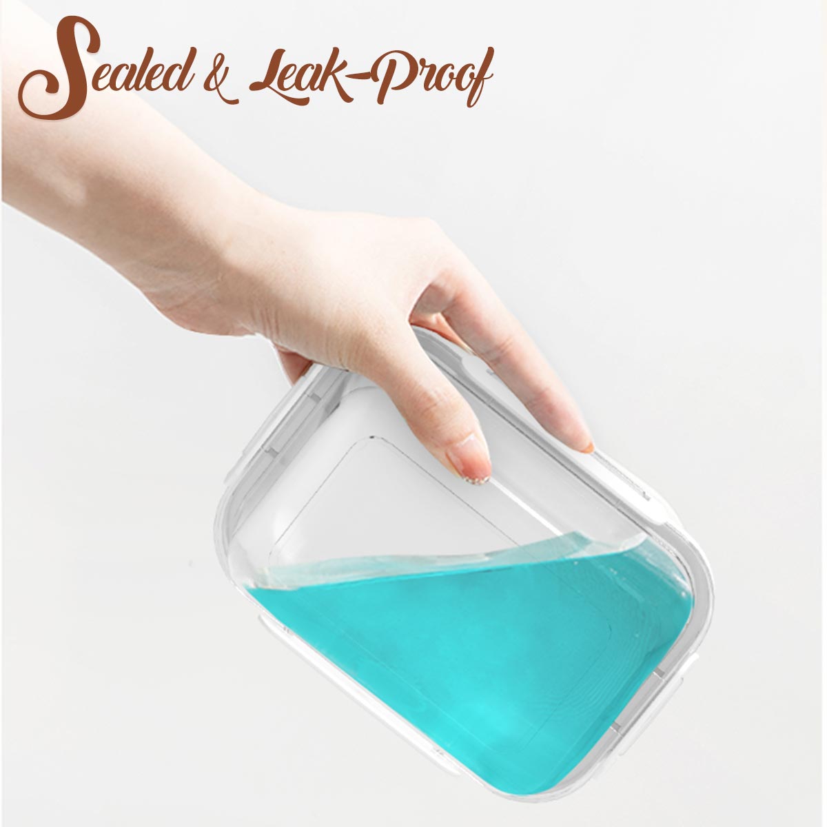 Locaupin 6 Pieces of Food Container Plastic Lunch Box Airtight Cover Fresh Keeper Microwavable Oven Safe Meal Prep Storage