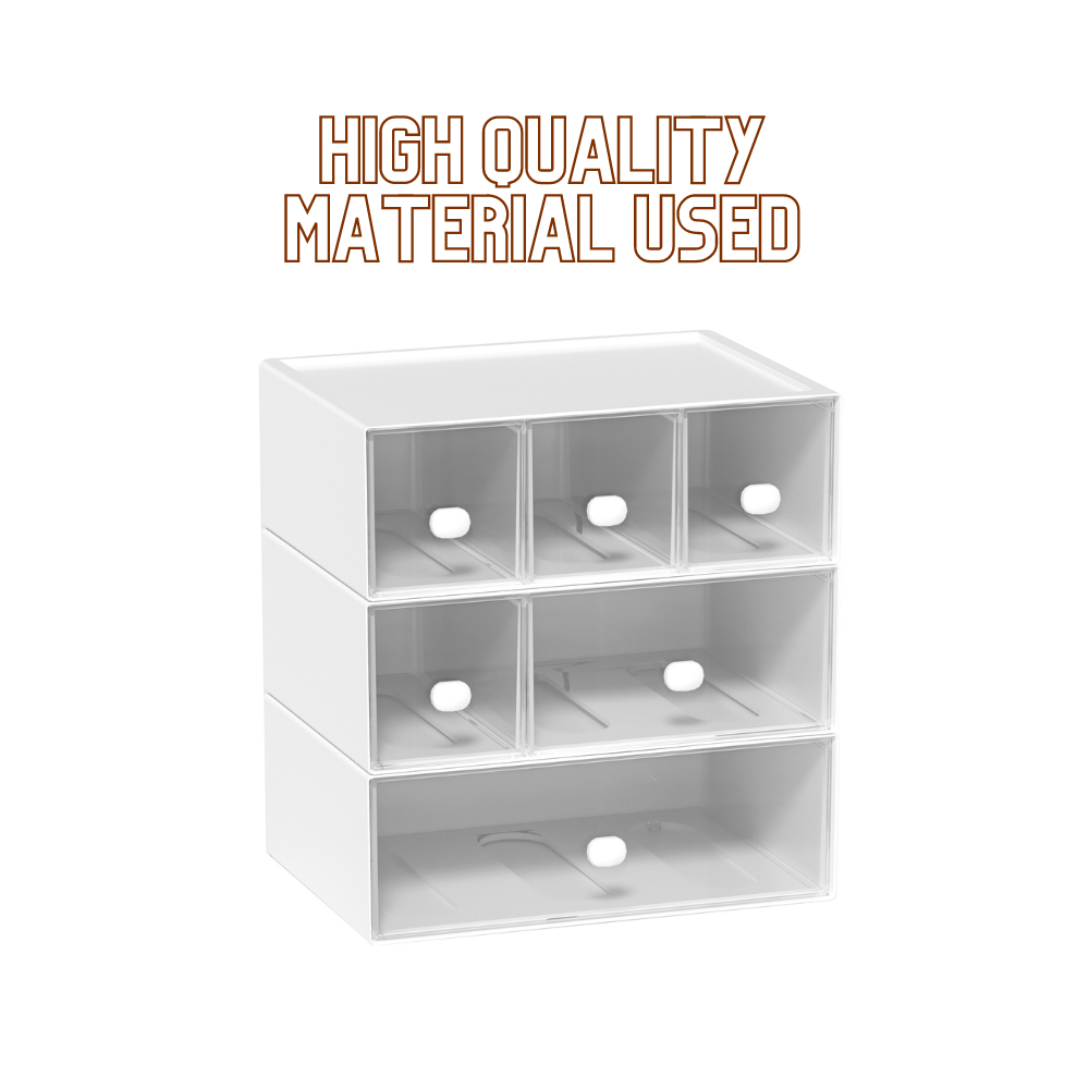 LOCAUPIN Multifunctional Office Desktop Drawer Organizer Stationery Cosmetic Storage Display Shelf