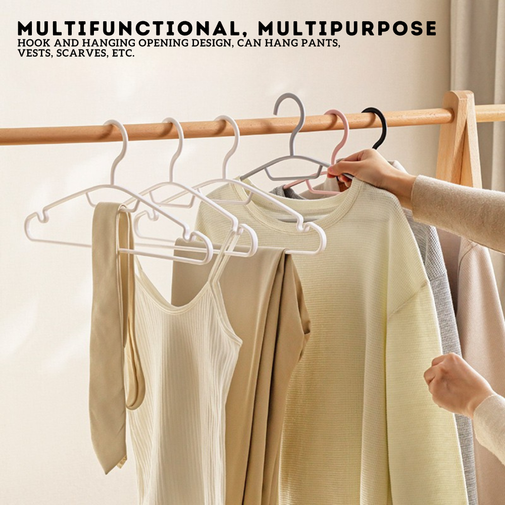Locaupin 5 Pieces Anti-Slip Hanger with Groove Design Heavy Duty Flexible Wardrobe Laundry Organizer High Quality Clothes Holder