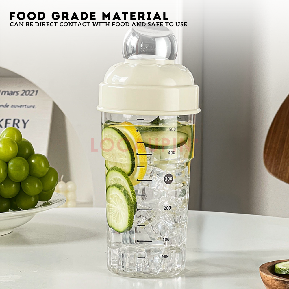Locaupin Beverage Shaker Cup with Ice Hammer and Splash-Proof Lid High Quality Food Grade Drink Mixer Bottle for Cocktail Juices