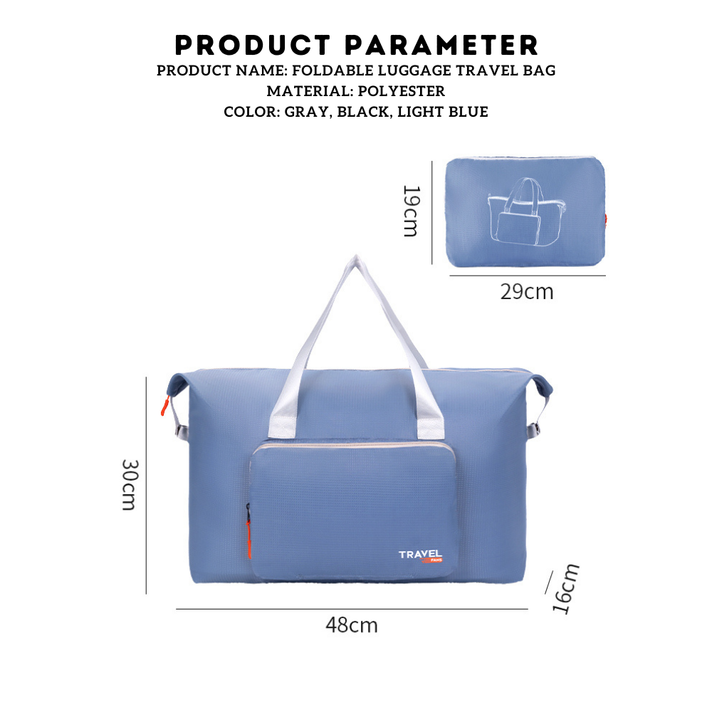 Locaupin Foldable Luggage Travel Bag Large Capacity Portable Storage with Front Pocket Lightweight and Easy to Carry Organizer
