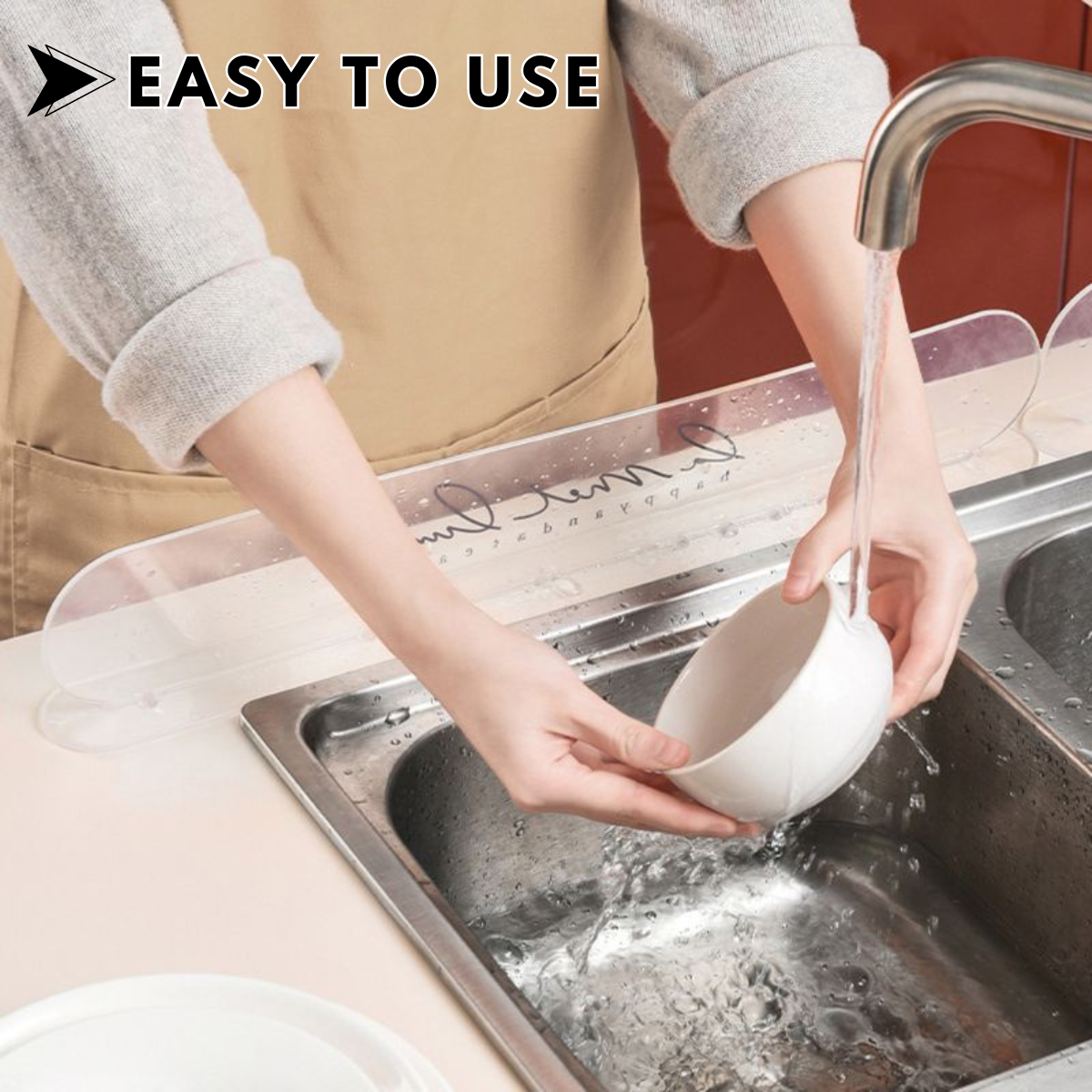 Locaupin Kitchen Sink Transparent Water Barrier Household Waterproof Splash Guard Anti-Splash Protector Simple Water Baffle Board