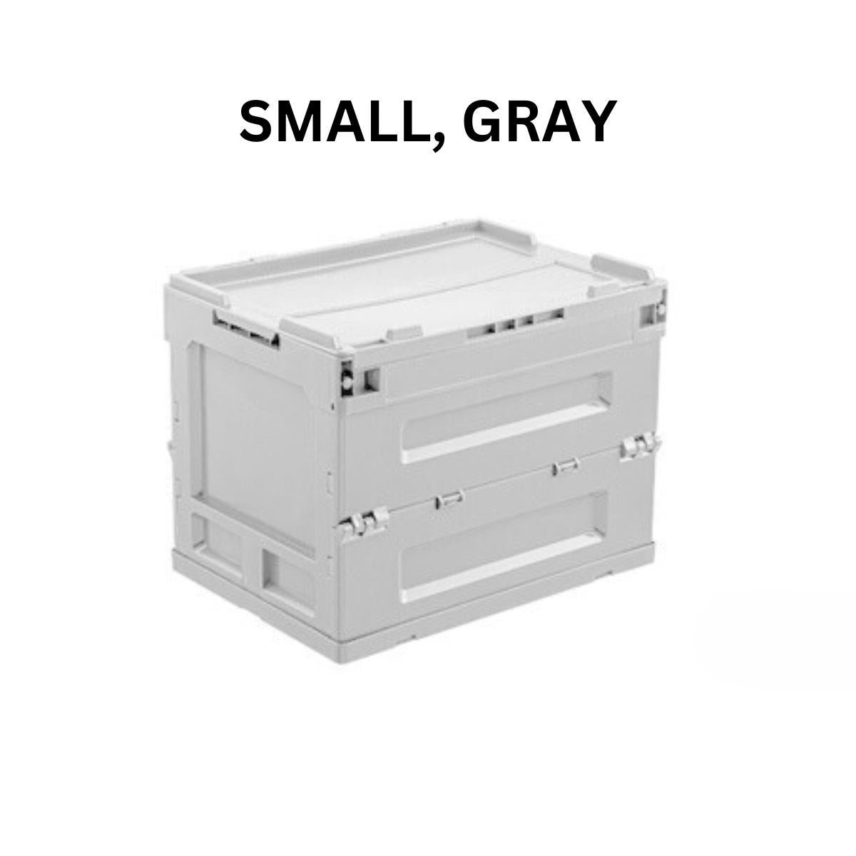 Locaupin Plastic Collapsible Storage Box Case Space Saver Closet Wardrobe Organizer Indoor Outdoor Container Car Compartment