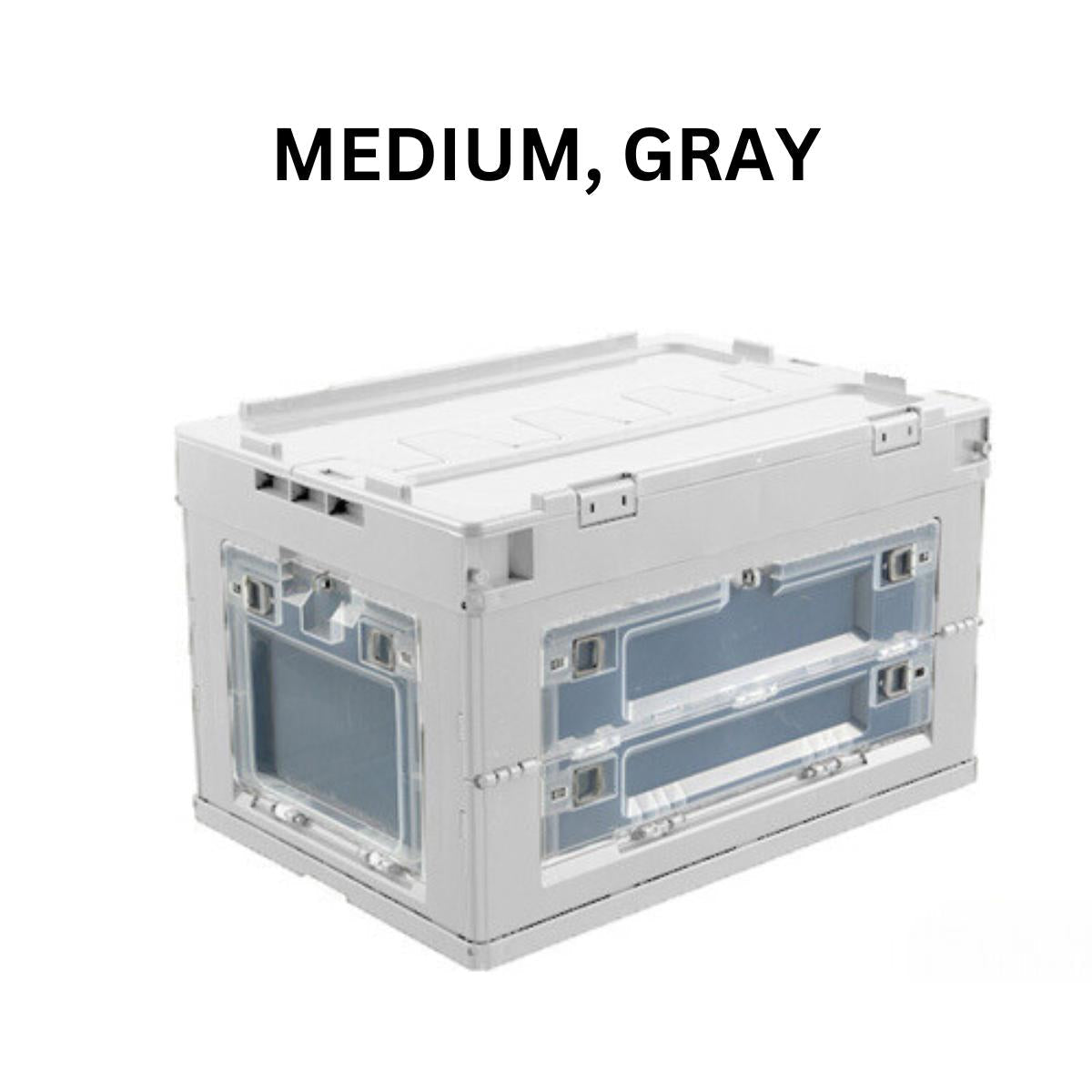 Locaupin Plastic Collapsible Storage Box Case Space Saver Closet Wardrobe Organizer Indoor Outdoor Container Car Compartment