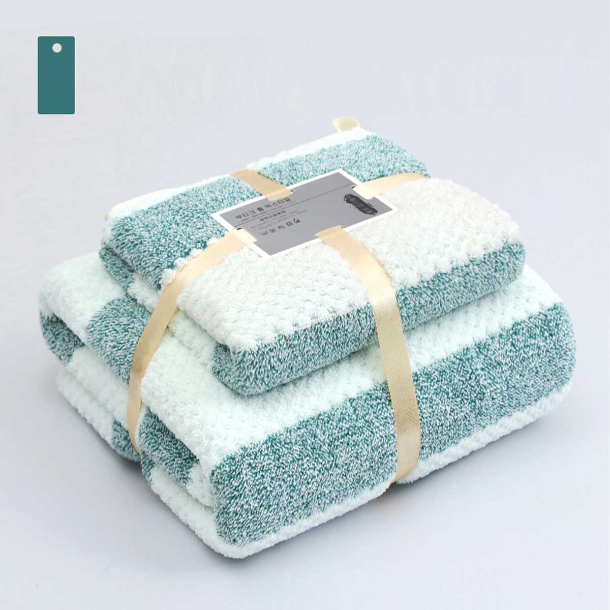 Locaupin Set of 2 Bath and Face Towel Shower Accessories Gift Quick Drying High Absorbent Body Wash Cloth