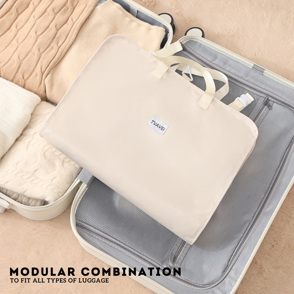 Locaupin Hanging Bag Travel Storage Multi-Compartment Luggage Organizer with Portable Handle