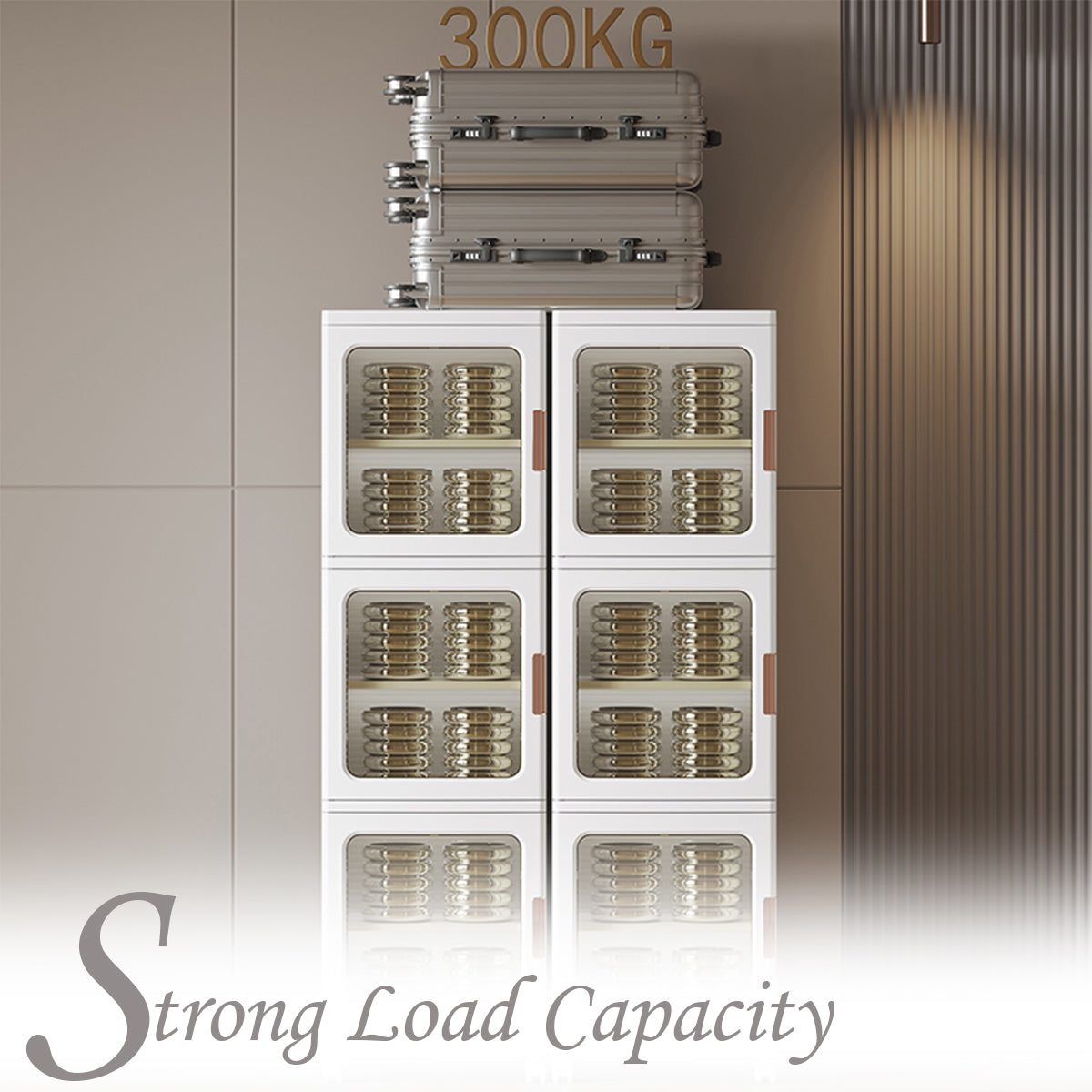 Locaupin Foldable Shoe Cabinet Covered Storage Box Dustproof Wardrobe Organizer For Entryway Bedroom Hallway Display