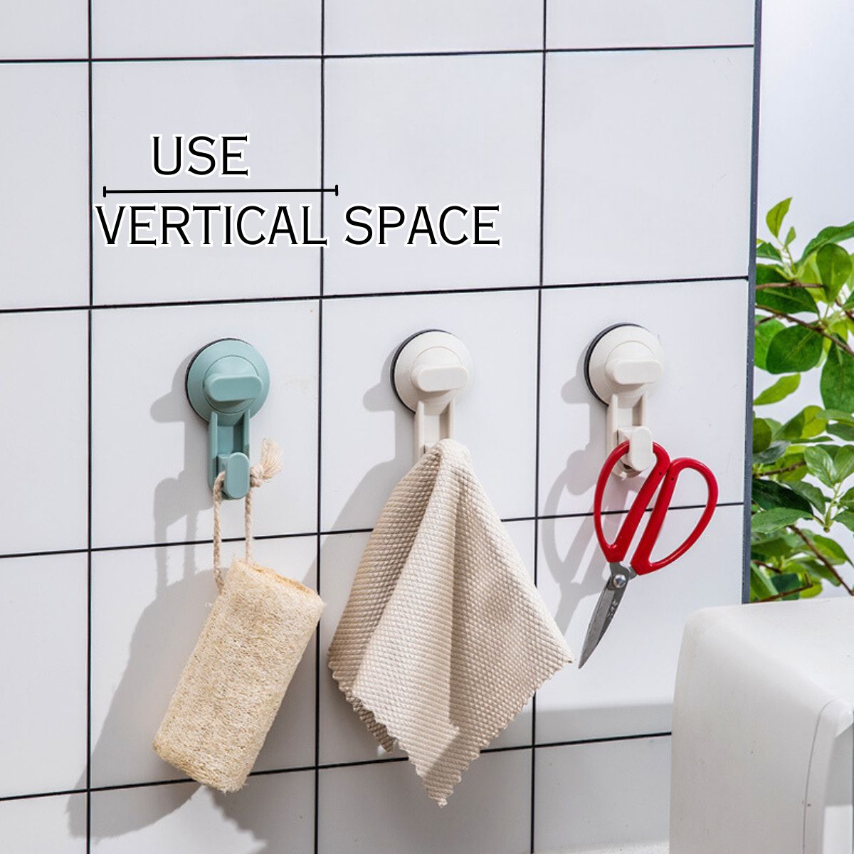 Locaupin NEW Suction Hooks For Glass Multifunctional Wall Mounted Heavy Duty Sponge Towel Utensils Holder Locking 1PC Hanging Tiles Bathroom Kitchen Door Clip Hanger Organizer (Wholesale Available)
