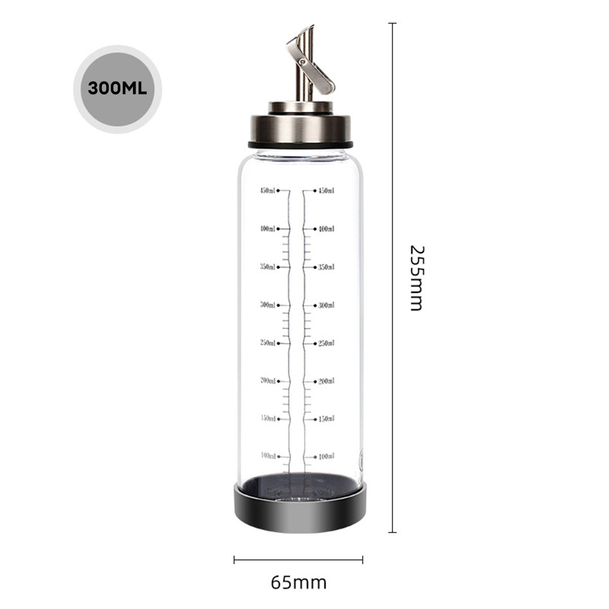 Locaupin Cooking Oil Dispenser Easy Pour Syrup Glass Container Liquid Seasoning Bottle Drizzler with Spout