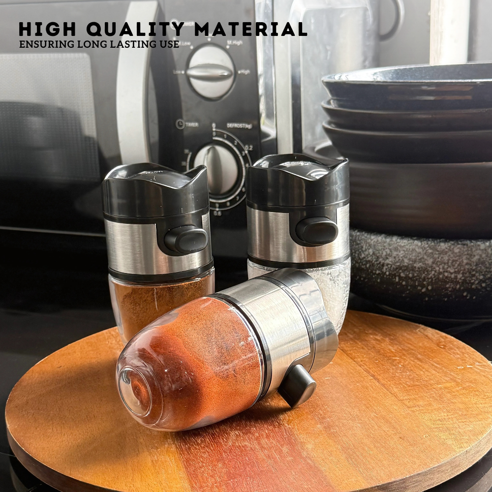 Locaupin Seasoning Dispenser Bottle Kitchen Spices Storage Transparent Container with 120 ml Capacity