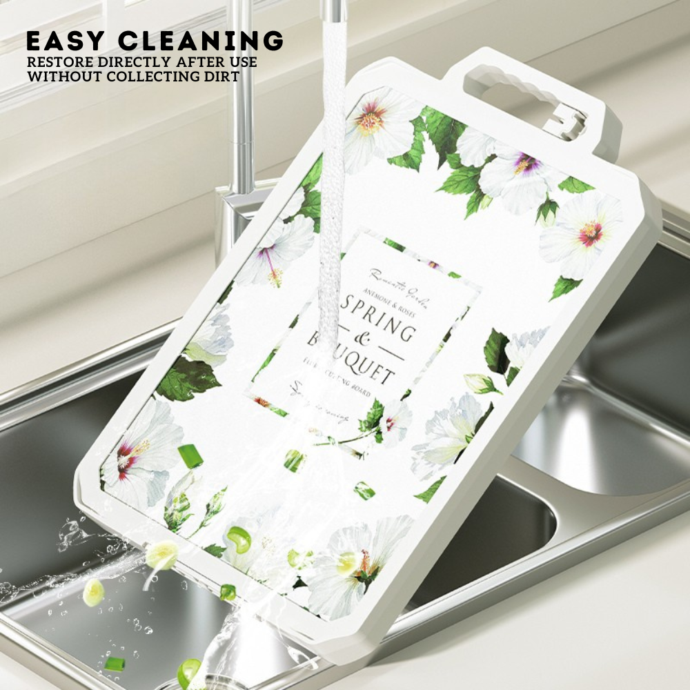 Locaupin Double-Sided Chopping Board with Hidden Knife Sharpener and Bottom Bracket Standing Design Multipurpose Kitchen Use