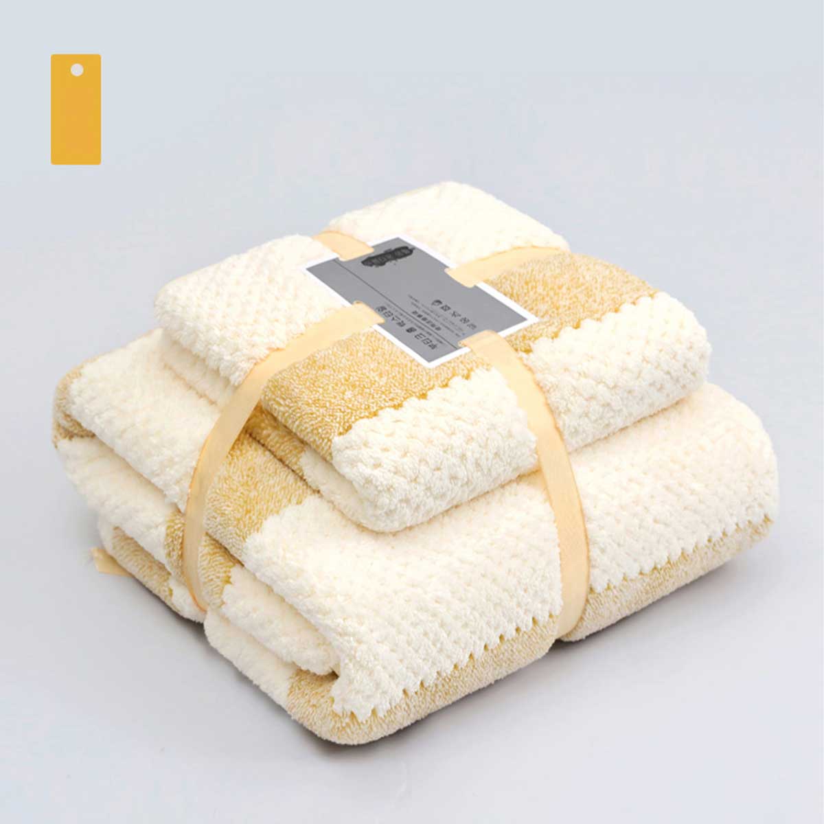 Locaupin Set of 2 Bath and Face Towel Shower Accessories Gift Quick Drying High Absorbent Body Wash Cloth