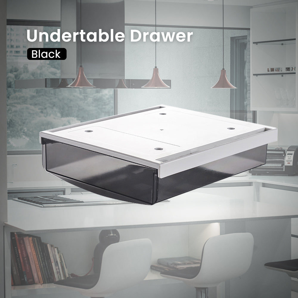 Locaupin Desktop Mini Drawer Hidden Under Table Pull Out Storage Tray Space Saving Office Stationery Closet Cosmetic Vanity Home Organizer