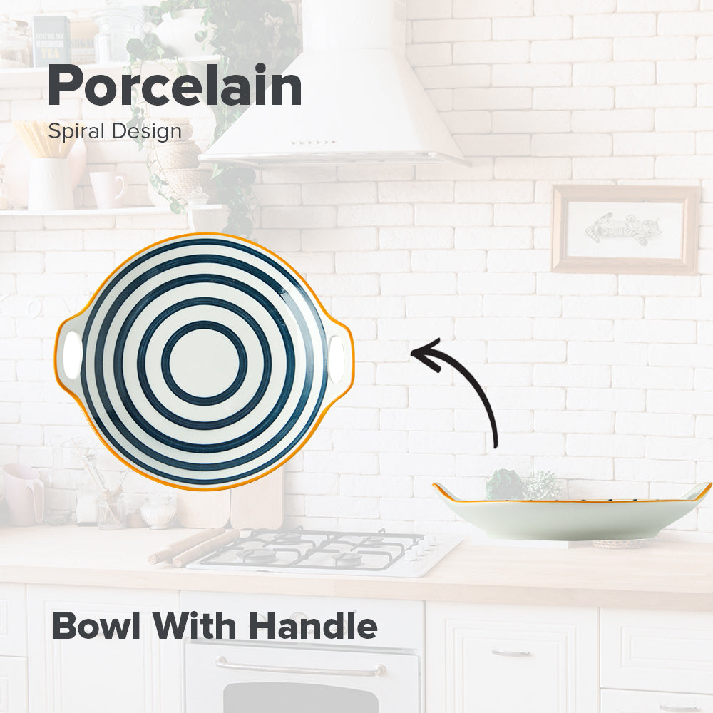 LOCAUPIN Spiral Japanese Porcelain Tableware Dining Plate Dip Soup Bowl Serving Platter Sauce Holder