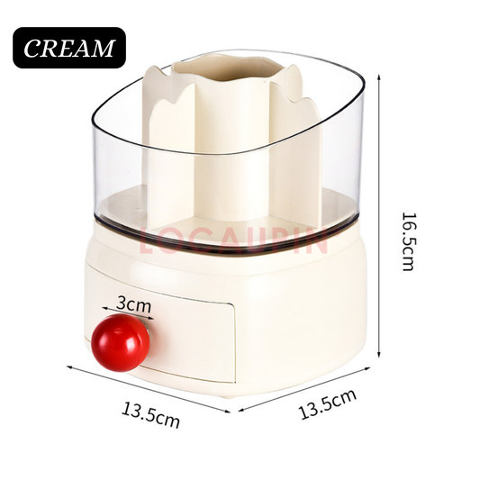 Locaupin 360? Rotating Cosmetic Organizer Large Capacity Rack with Compartments Make up Brushes, Lipstick and Perfumes Storage