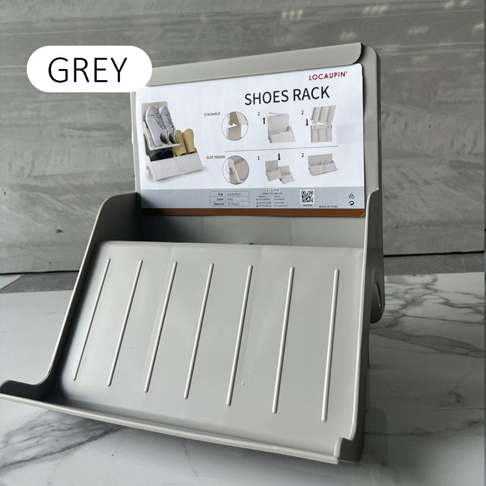 Locaupin 1pc Stackable Sturdy Shoe Rack Shelf Organizer Space Saving Storage Closet Entryway Hallway