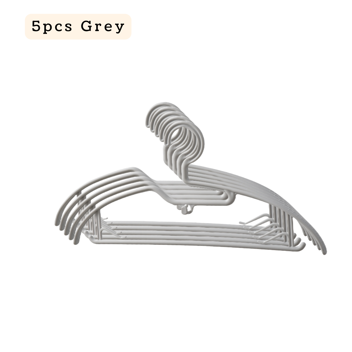 LOCAUPIN Set of 5 Clothes Hanger with Connector Hook Non Slip Multifunctional Closet Space Organizer