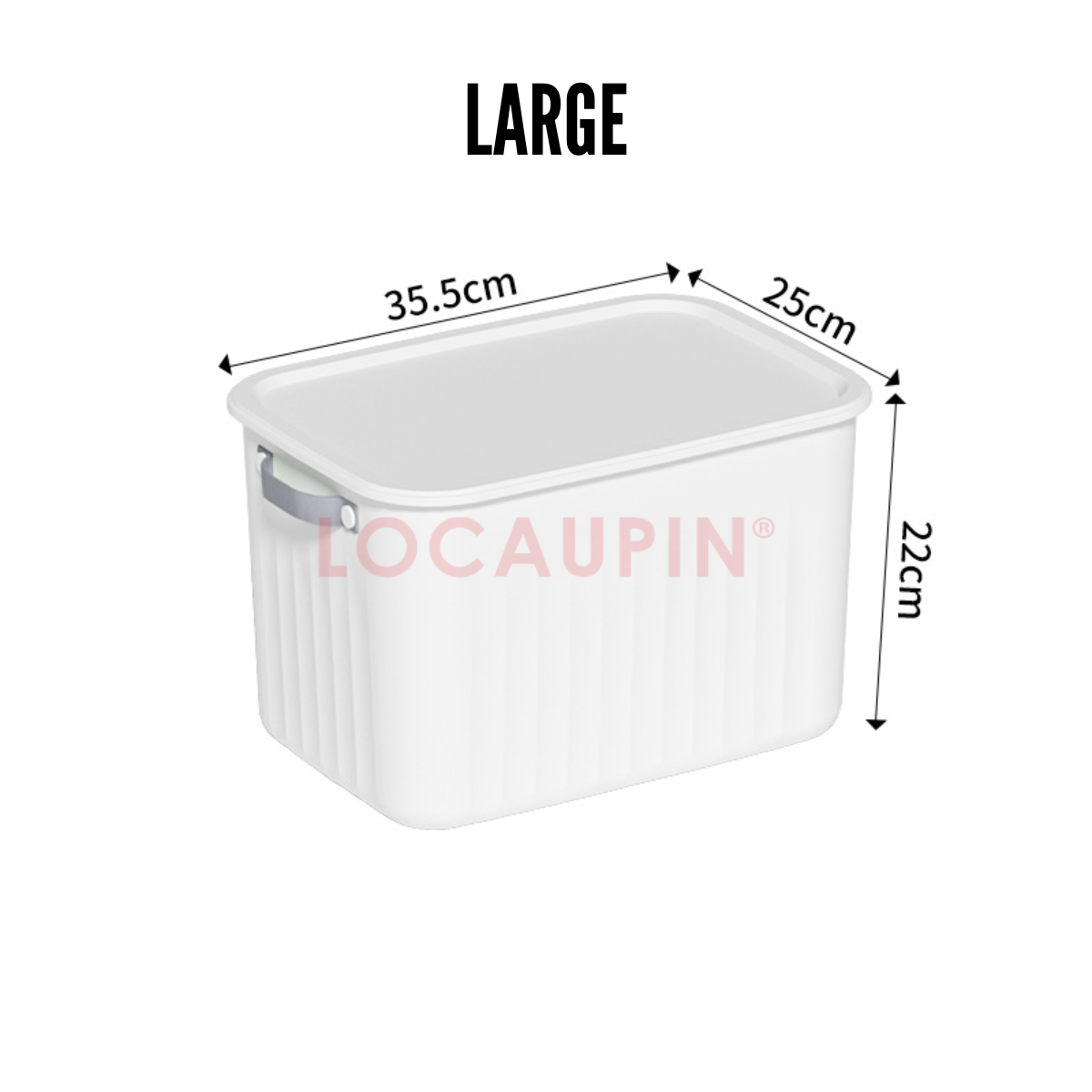 Locaupin Storage Box Organizer with Cover and Handle Minimalist Multipurpose Stackable Space Saver Sorting Bin Container