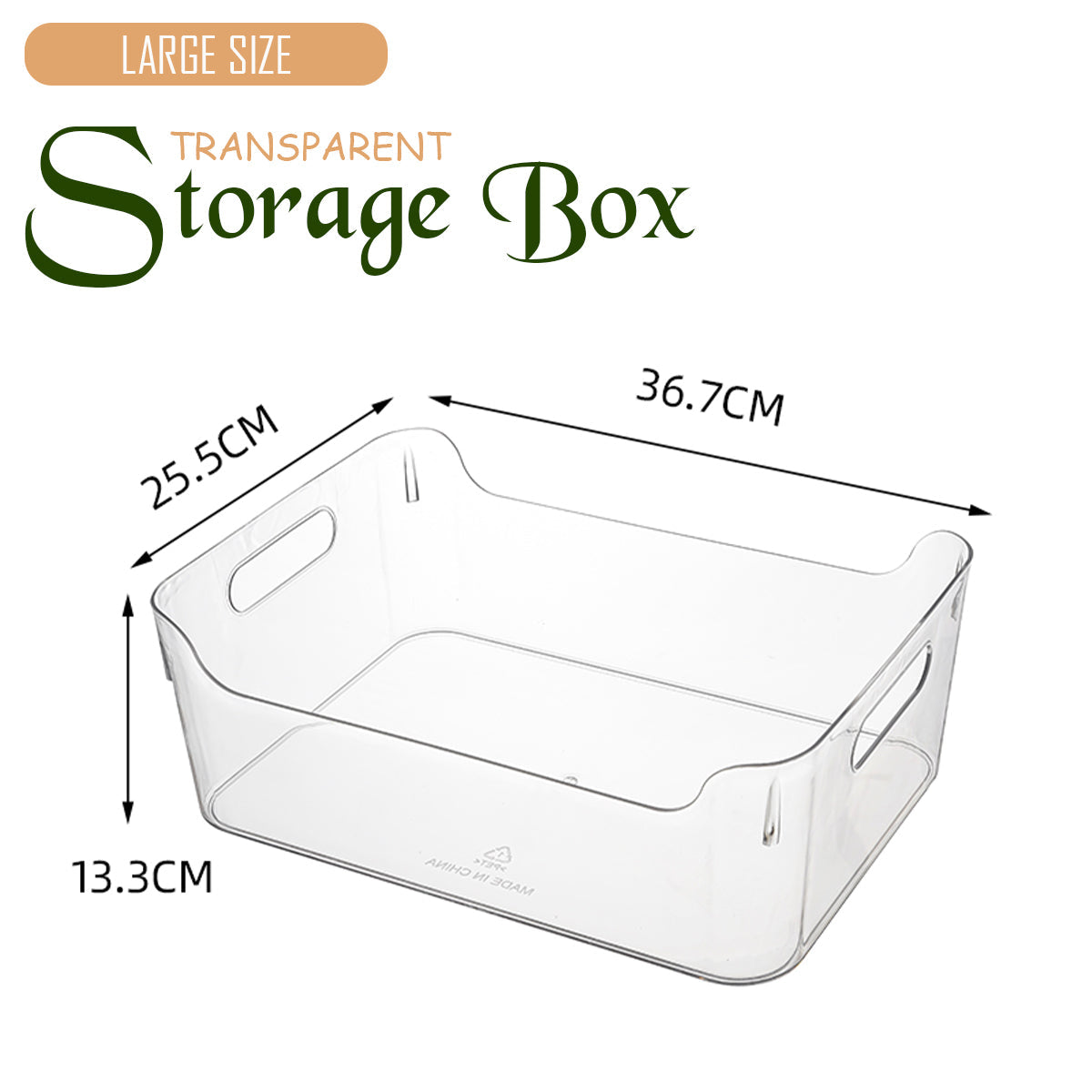 Locaupin Clear Storage Basket with Handle Multipurpose Countertop Bin Kitchen Pantry Cabinet Organizer Snack Food Container