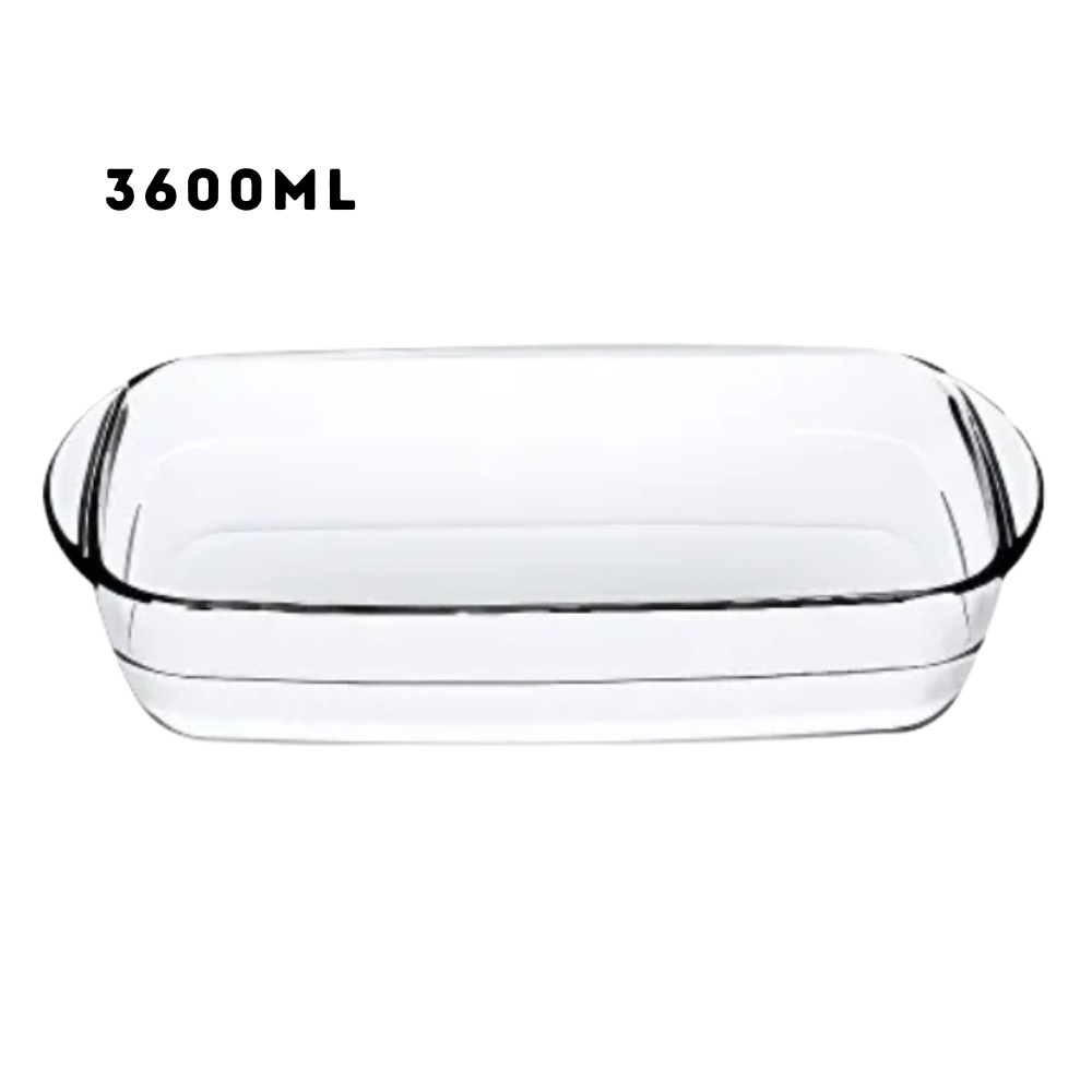 Locaupin Rectangular Baking Plate Borosilicate Glass Snack Bread Pan Oven Safe Bakeware Cooking Dish Food Container