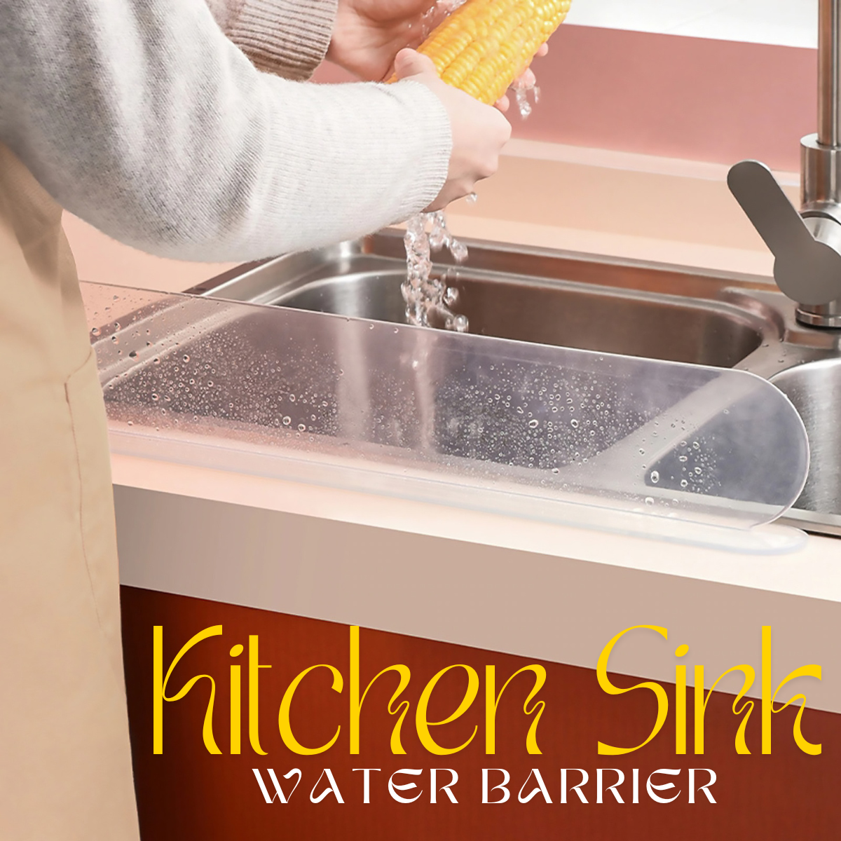 Locaupin Kitchen Sink Transparent Water Barrier Household Waterproof Splash Guard Anti-Splash Protector Simple Water Baffle Board