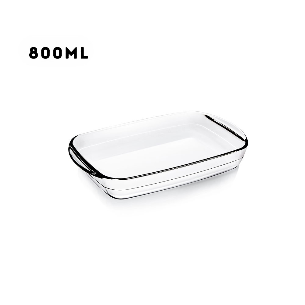Locaupin Rectangular Baking Plate Borosilicate Glass Snack Bread Pan Oven Safe Bakeware Cooking Dish Food Container