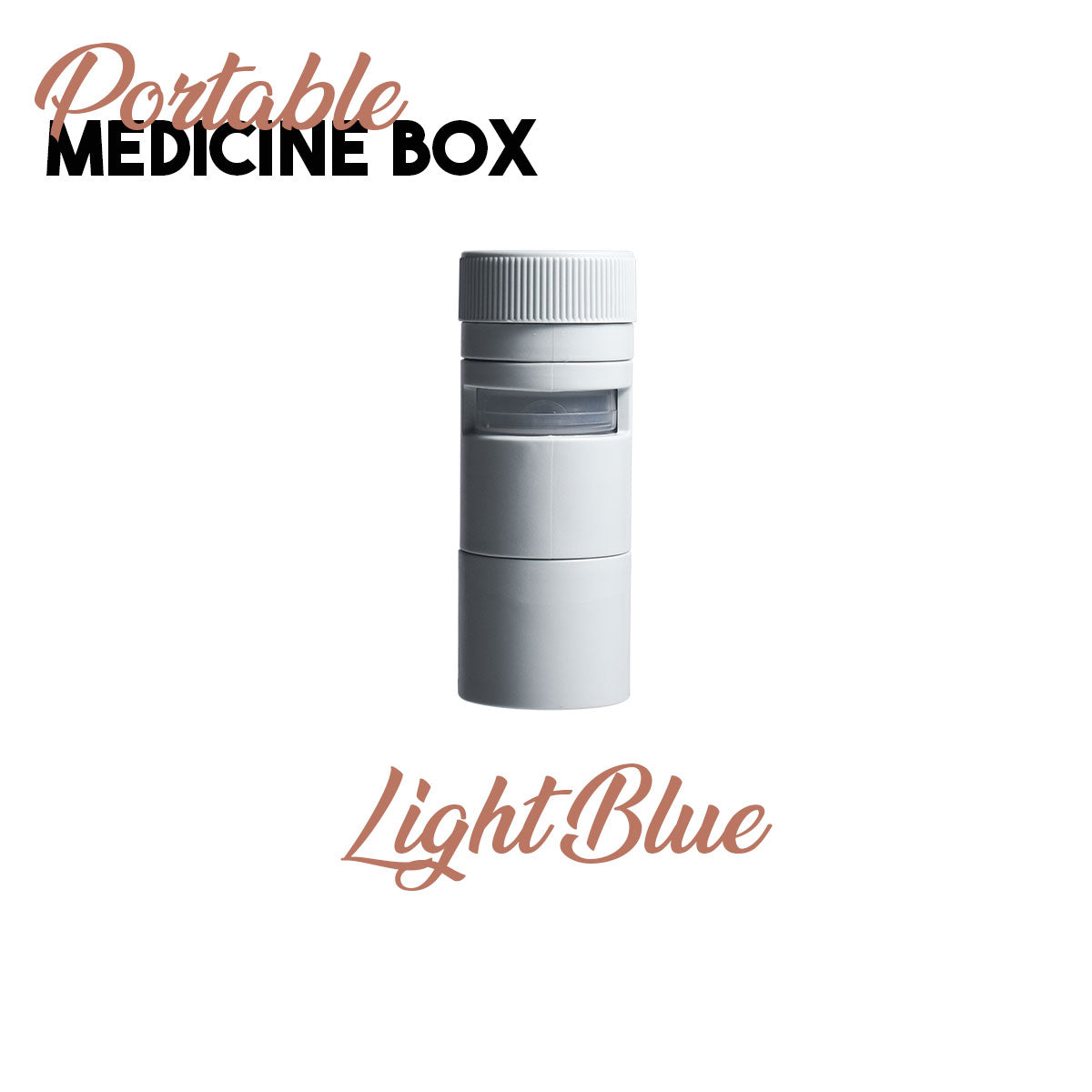 Locaupin Round Medicine Storage Multiple Compartment Pill Crusher and Grinder Vitamin Tablet Cutter Fine Powder For Family Office Travel Use