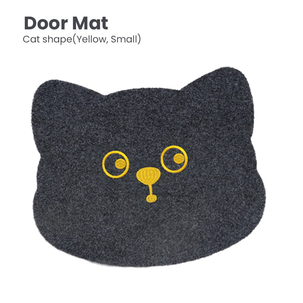 Locaupin Non Slip Home Welcome Pad Entrance Way Rub Foot Cat Shape Door Mat Front Bathroom Kitchen Bedroom Floor Rug