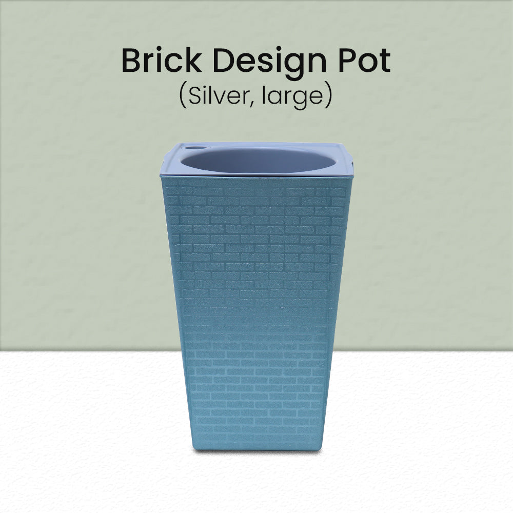 Locaupin Brick Style Home Gardening Planter Smart Self Watering Plant Flower Pot Indoor and Outdoor Water Inlet