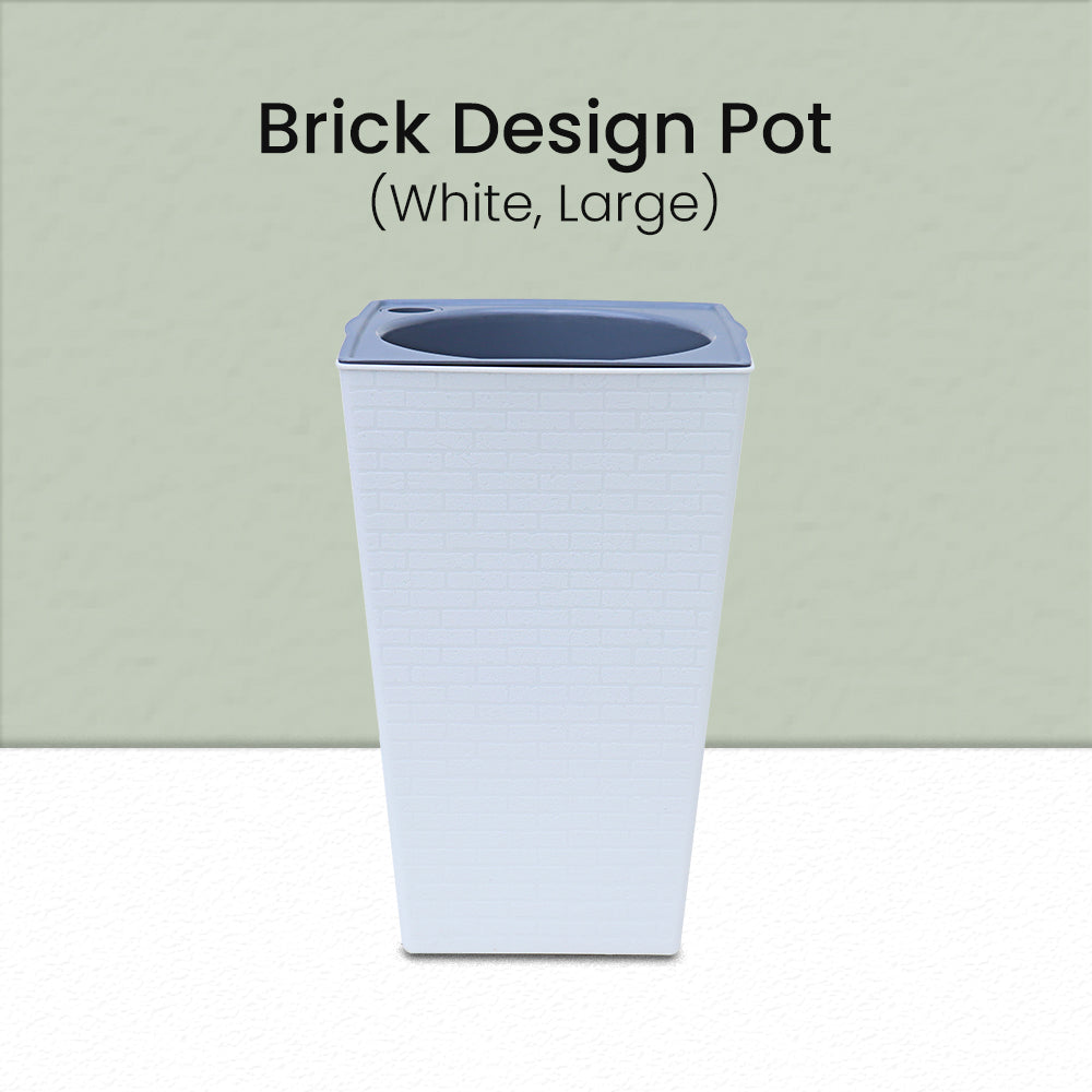 Locaupin Brick Style Home Gardening Planter Smart Self Watering Plant Flower Pot Indoor and Outdoor Water Inlet