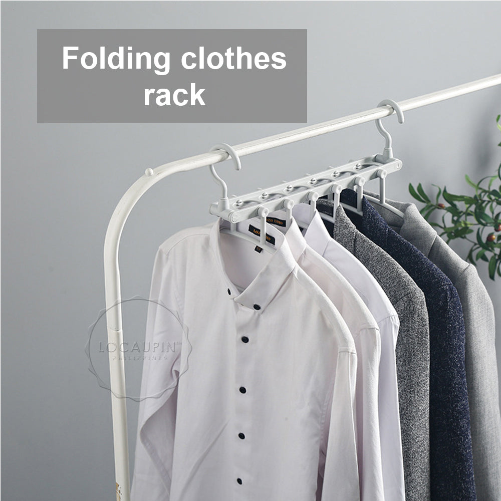 Locaupin Wardrobe Closet Smart Organizer Space Saving Folding Clothes Dress Hanger 6 Layered Storage Rack Heavy Duty For Tank Top Coat Scarf