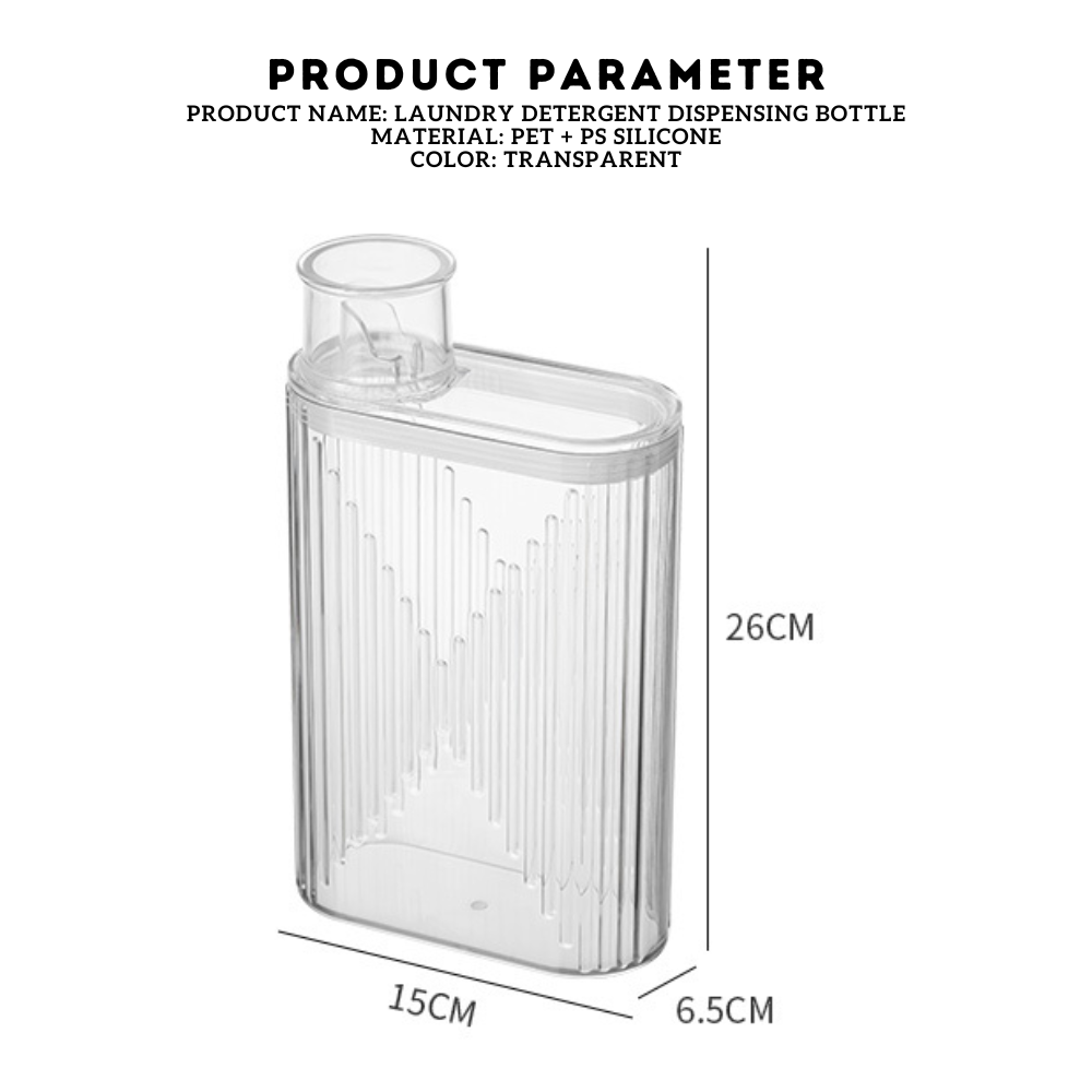Locaupin Multipurpose Laundry Detergent Dispensing Bottle with Measuring Lid Leakproof Liquid Powder Soap Storage Organizer