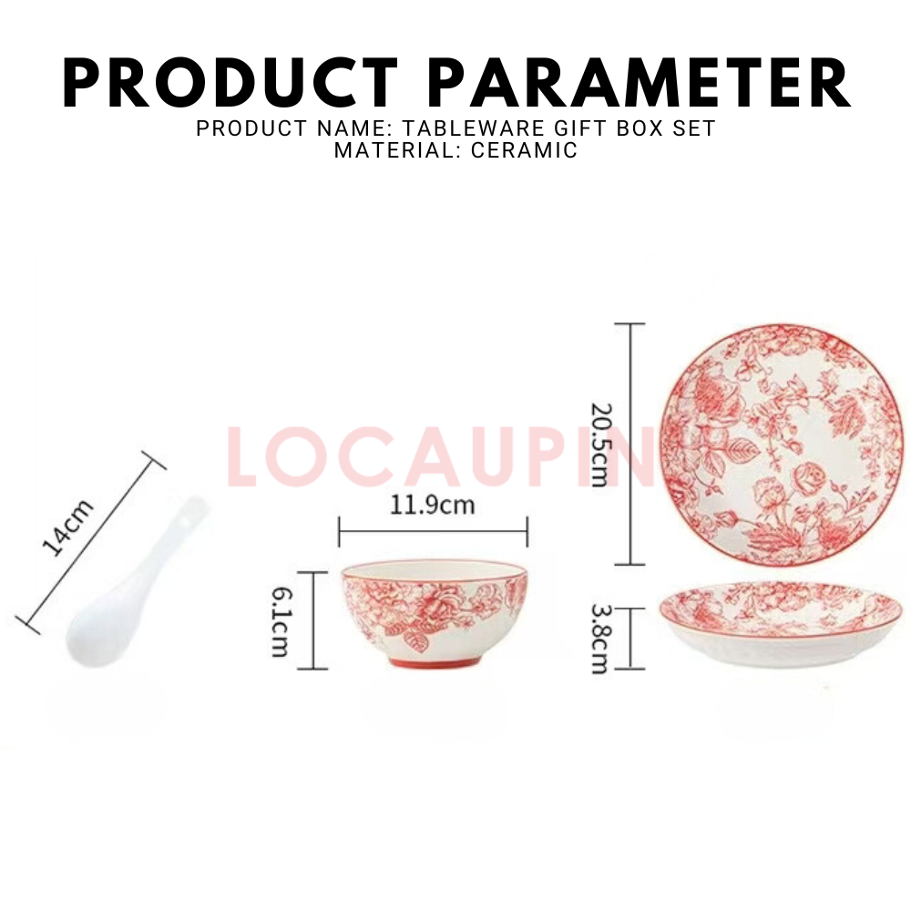 Locaupin Elegant Tableware Gift Box Set Simple and Minimalistic Design High Quality Ceramic Bowl Set Suitable for All Occasions