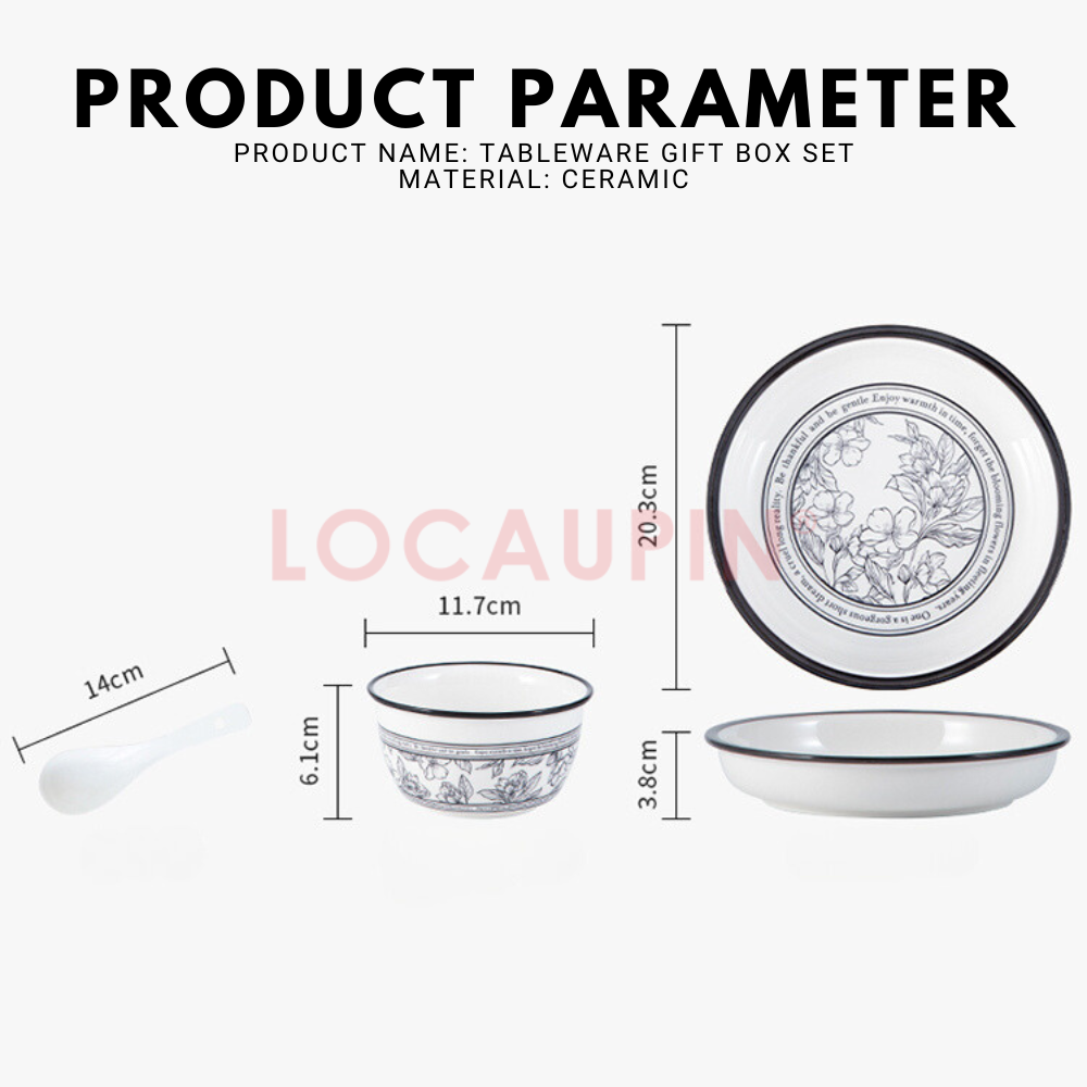 Locaupin Elegant Tableware Gift Box Set Simple and Minimalistic Design High Quality Ceramic Bowl Set Suitable for All Occasions