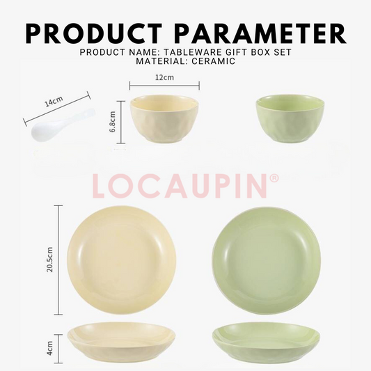 Locaupin Elegant Tableware Gift Box Set Simple and Minimalistic Design High Quality Ceramic Bowl Set Suitable for All Occasions
