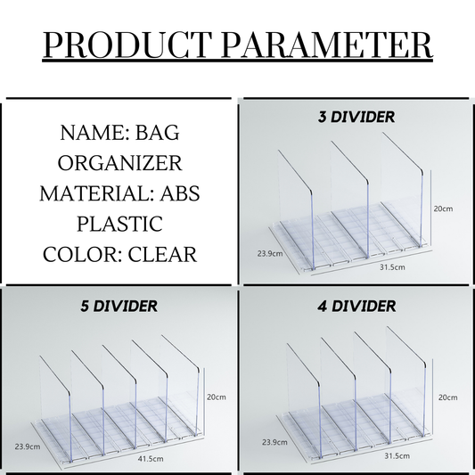 Locaupin Multipurpose Bag Organizer Space Saving Transparent Storage Wardrobe Kitchen Cabinet Divider Multifunctional Rack