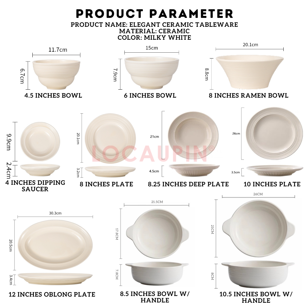 Locaupin Elegant Ceramic Nordic Style Tableware Minimalist and Cozy Look Dinnerware Perfect for any Special Occasion