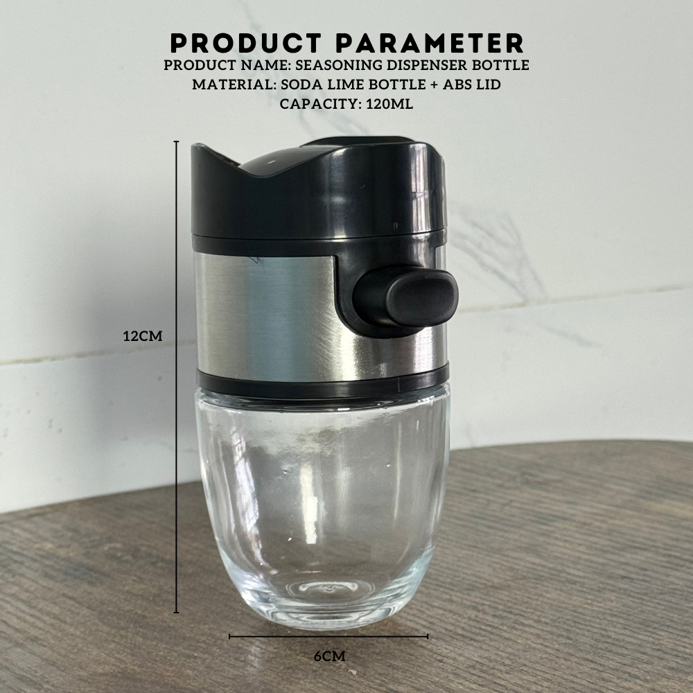 Locaupin Seasoning Dispenser Bottle Kitchen Spices Storage Transparent Container with 120 ml Capacity