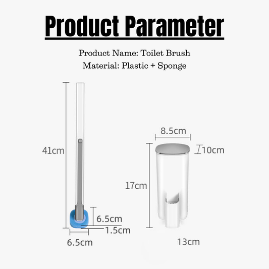 Locaupin Toilet Brush with Disposable Sponge Rotatable Head and Long Handle Household Cleaner with 8 Replaceable Scentless Sponge