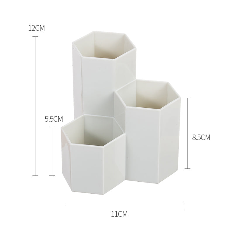 Locaupin White Desktop Organizer Shelf Vanity Accessories Jewelry Drawer Multifunctional Storage Office Pen Book Holder Cosmetic Brushes Box