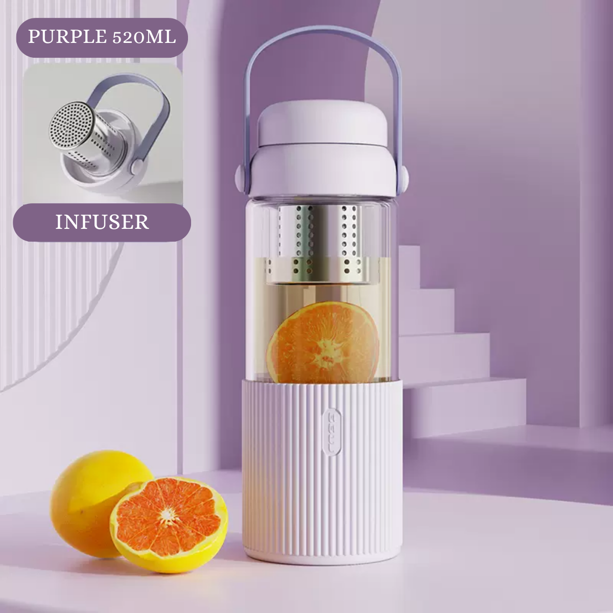 LOCAUPIN Tea Water Separation Infuser Bottle Brewer Glass Portable Tumbler Drink Gift for Women Mom