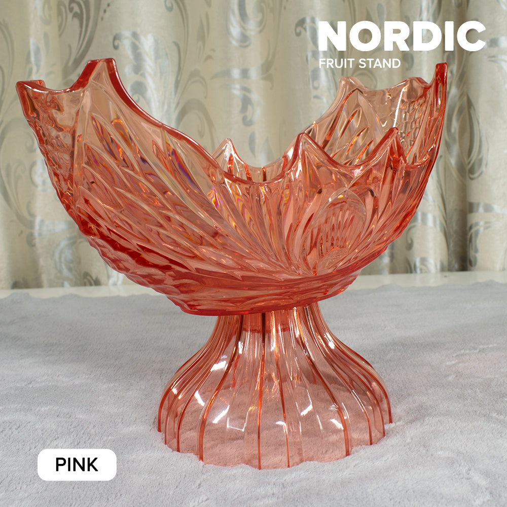 Locaupin Transparent Fruit Display Stand Pedestal Bowl Dessert Holder Decorative Wedding Party Kitchen Table Centerpiece