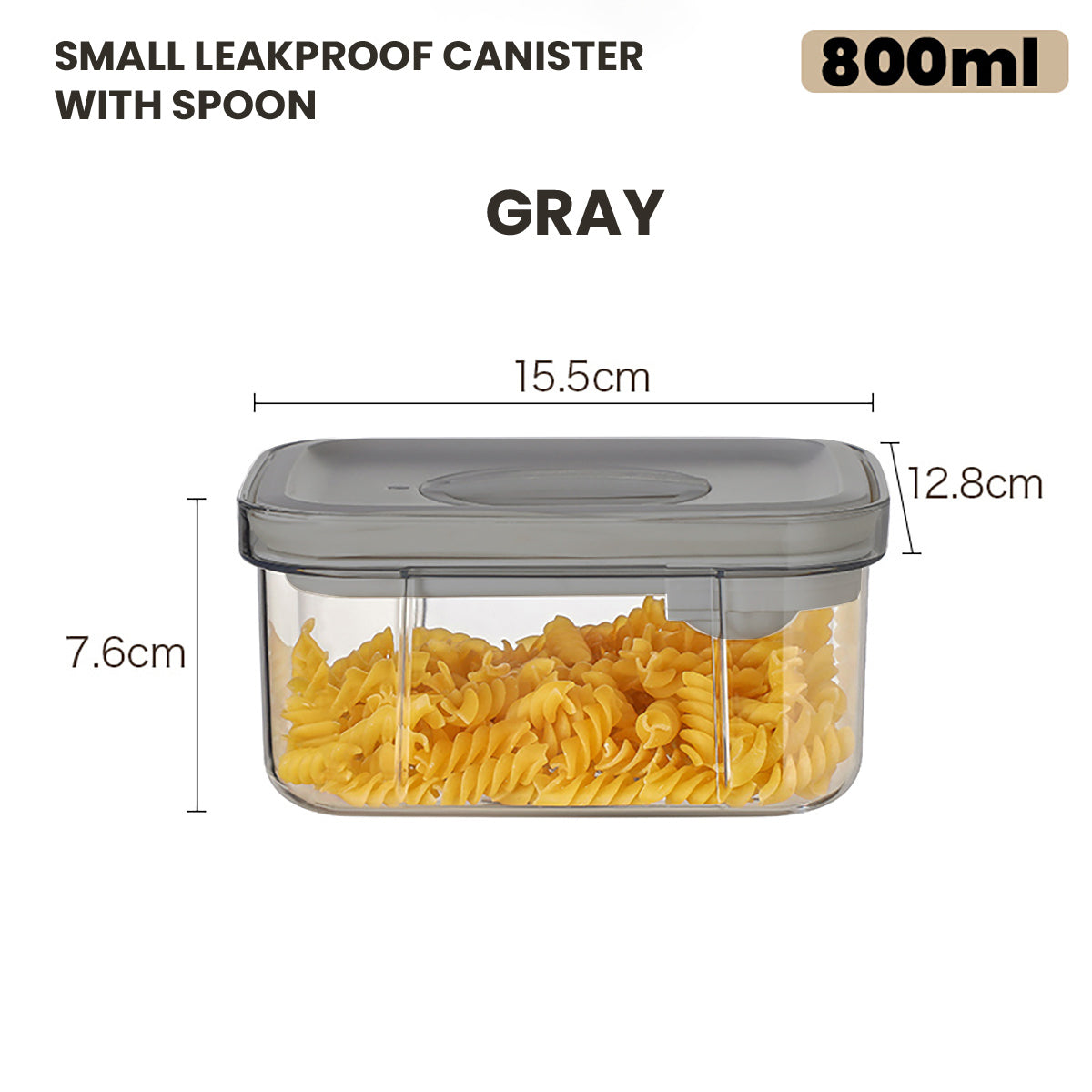 Locaupin Airtight Food Storage Container Leakproof Stackable Dry Cereal Jar Locking Lid Canister with Spoon Kitchen Pantry Organizer