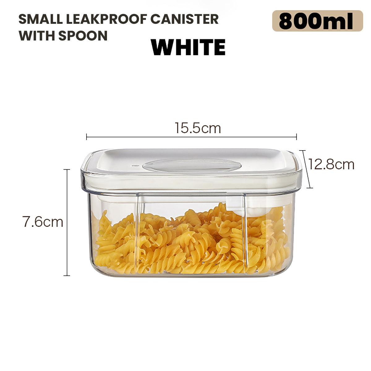 Locaupin Airtight Food Storage Container Leakproof Stackable Dry Cereal Jar Locking Lid Canister with Spoon Kitchen Pantry Organizer