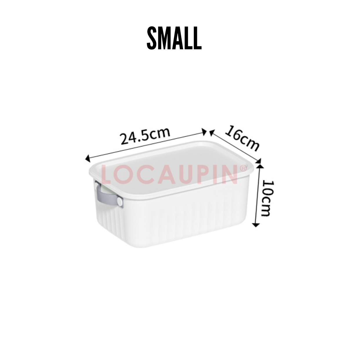 Locaupin Storage Box Organizer with Cover and Handle Minimalist Multipurpose Stackable Space Saver Sorting Bin Container
